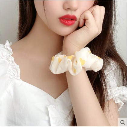 [Mã 151FASHIONSALE1 giảm 10K đơn 50K]Scrunchies ,Dây buộc tóc, Cột tóc Trái Tim Ảnh Thật