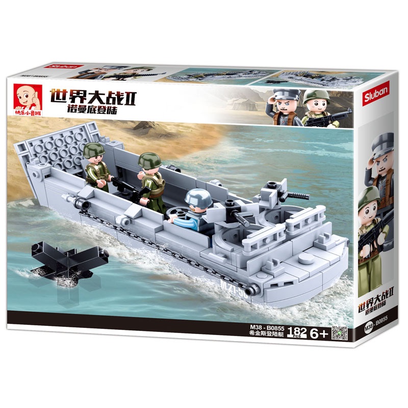 Bộ Xếp Hình Sluban M38 B0855 Lắp Ráp Tàu Đổ Bộ Quân Đồng Minh Trong Thế Chiến II Với 182 Chi Tiết