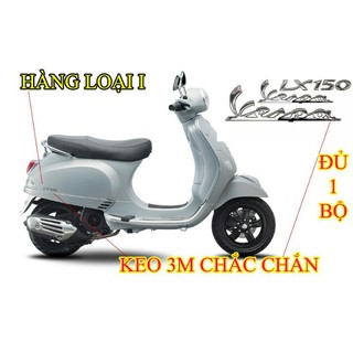 Bộ tem chữ vespa lx150 ,decal vespa lx150 giá trọn bộ