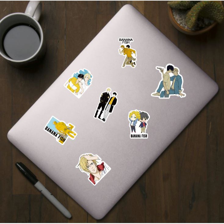 Sticker ANIME BANANA nhựa PVC không thấm nước, dán nón bảo hiểm, laptop, điện thoại, Vali, xe, Cực COOL #141