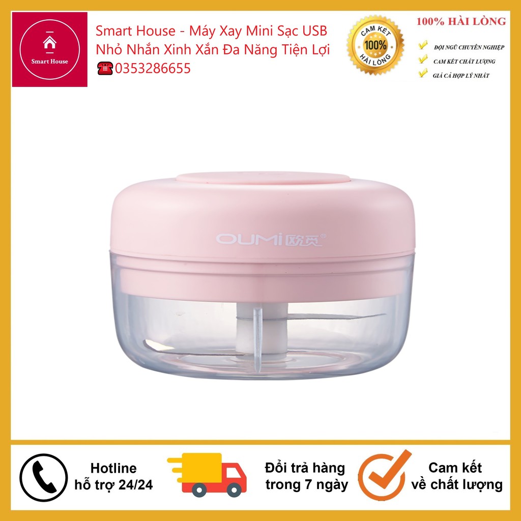 Máy Xay Mini Sạc USB Nhỏ Nhắn Xinh Xắn Đa Năng Tiện Lợi - Smart House - Cam Kết Chất Lượng