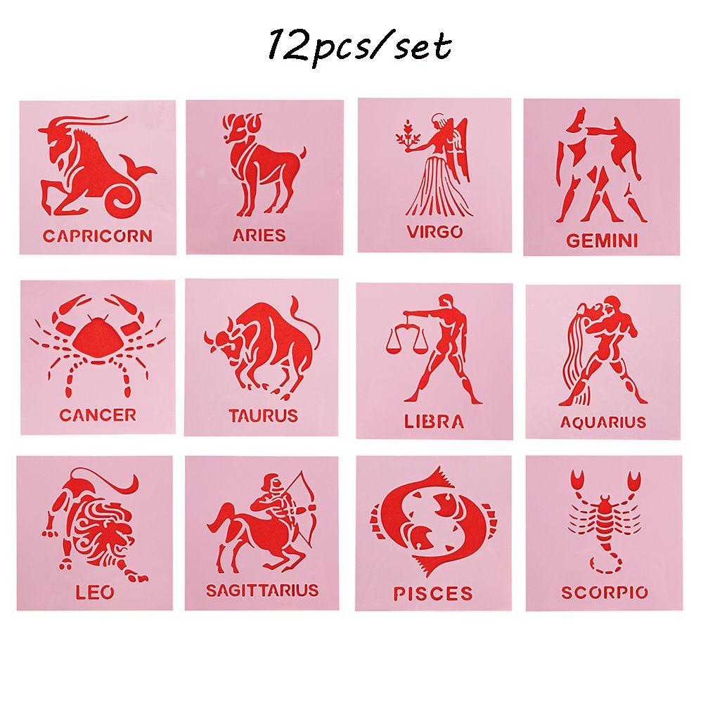 MUVAKO Set 12 Tấm Thẻ Giấy Dập Nổi Họa Tiết Trang Trí Tường DIY