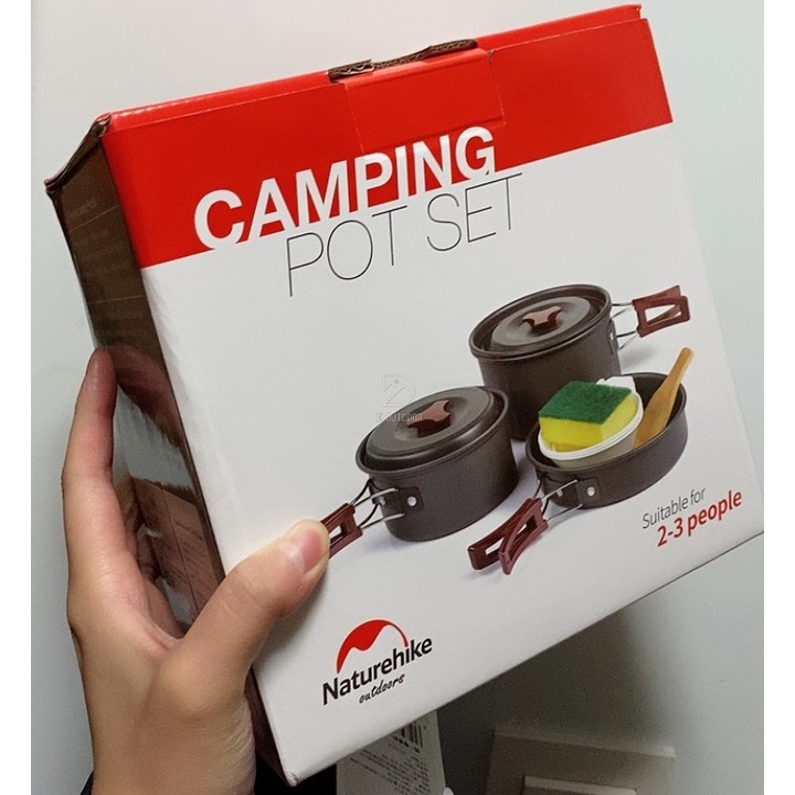 Bộ Nồi Nấu Ăn Dã Ngoại Naturehike NH15T203-G Hợp Kim Nhôm Chống Dính