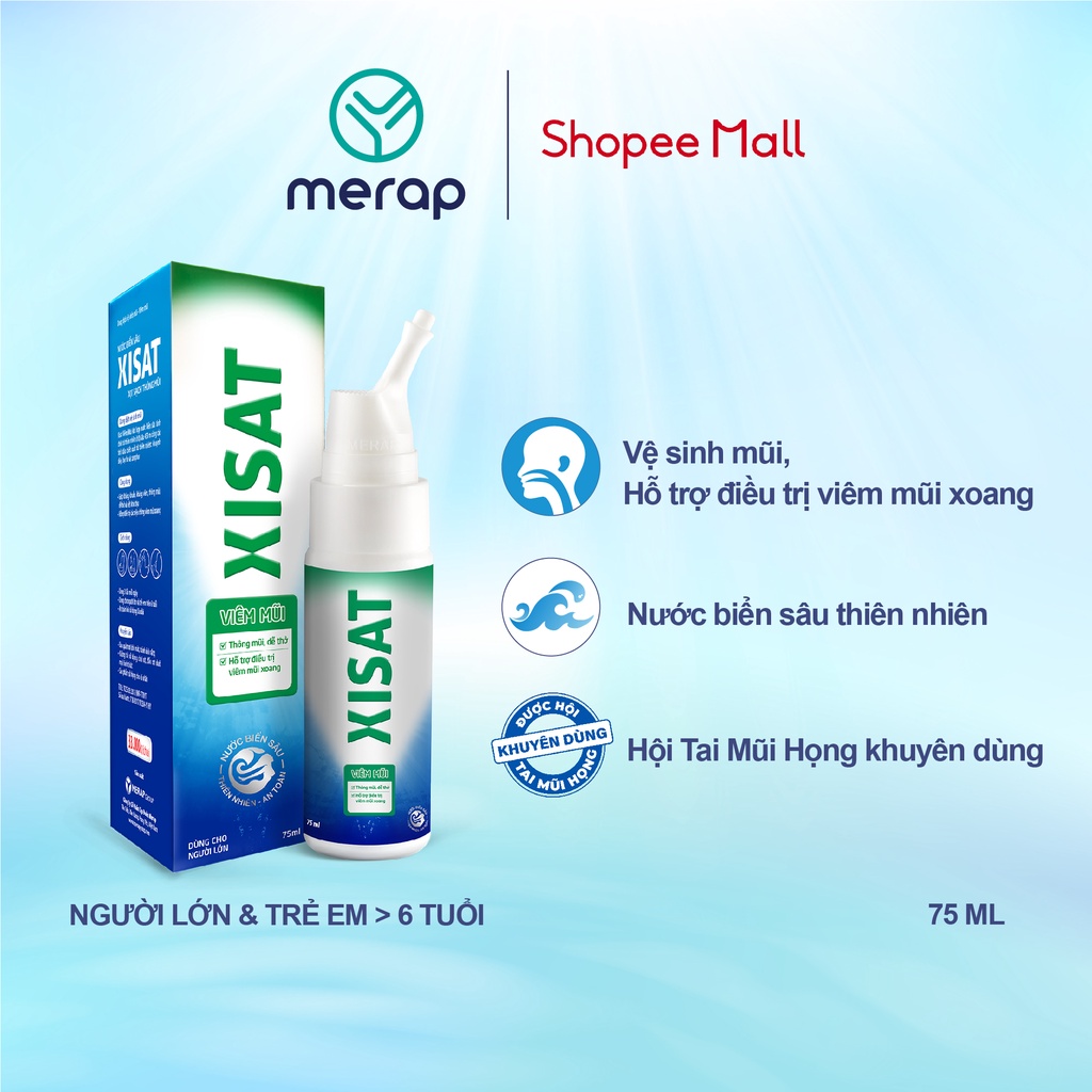 Nước biển sâu XISAT hỗ trợ giảm các triệu chứng Viêm mũi 75ml