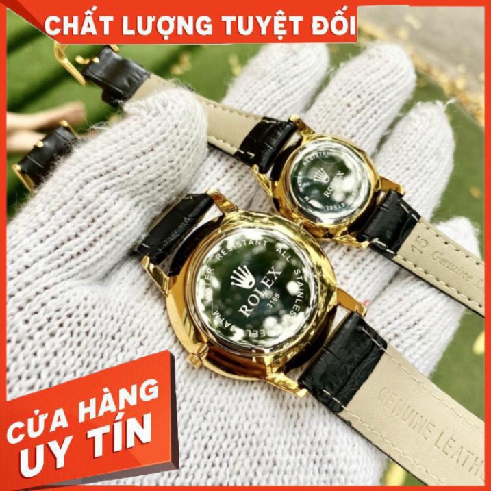 Đồng Hồ Đôi RoLex Sapphire R028 Case 38mm Mặt trơn 2 lịch Máy Pin Nhật