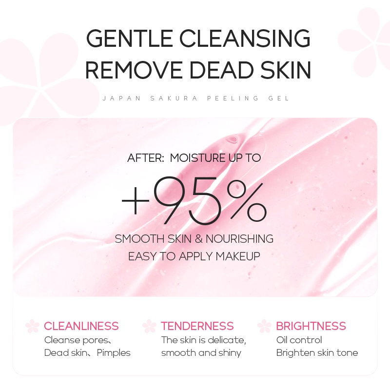 Gel lột LAIKOU hoa anh đào Nhật Bản để tẩy tế bào chết giúp da mịn màng 60g