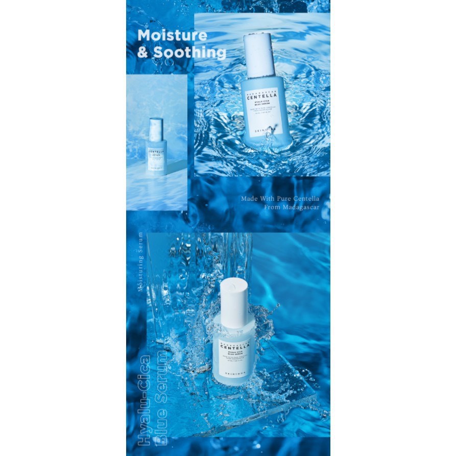 Tinh chất cấp ẩm, dưỡng trắng da Skin1004 Madagascar Centella Hyalu-cica Blue Serum 50ml