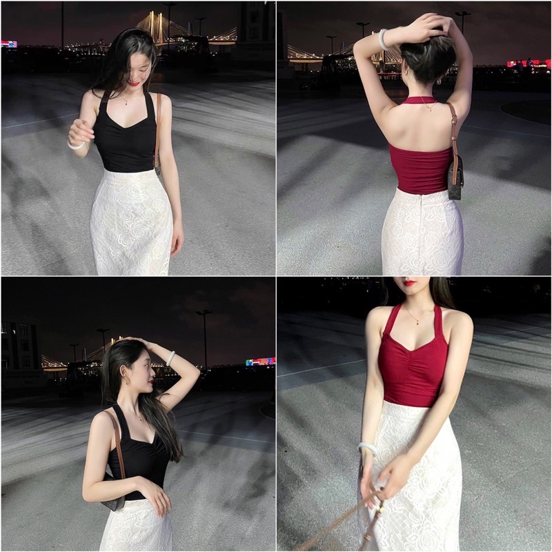 Áo Croptop Hai Dây Cổ Chui Thời Trang Gợi Cảm V 101