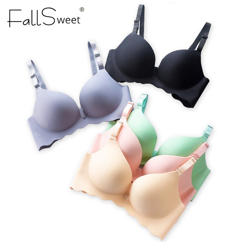 FallSweet Sexy Women Bra Candy Color Brassiere for Girls Seamless Push Up Underwear