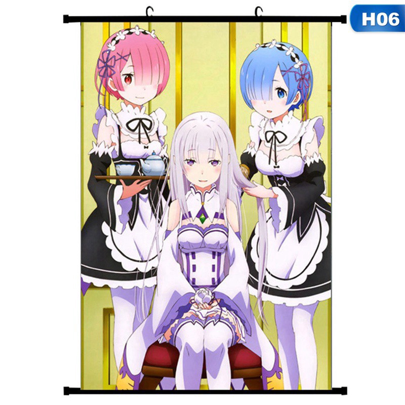 Poster In Hình Nhân Vật Anime Re: Zero-starting Life In Another World Ram Rem