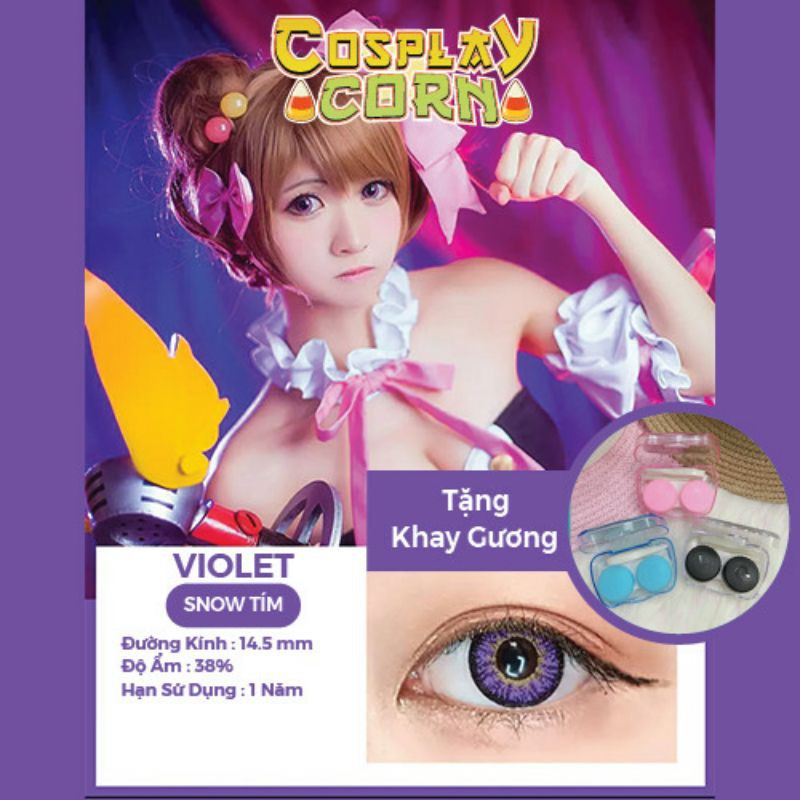 Lens snow cosplay - kính áp tròng hóa trang nhiều màu nhiều độ cận 0-8 đủ cận lệch và lệch màu