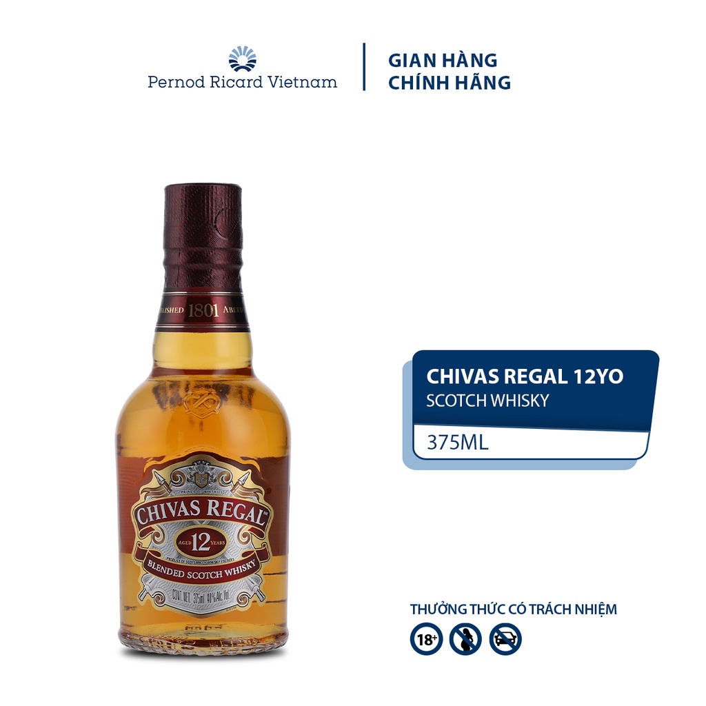 Rượu Chivas Regal 12 YO Nồng Độ Alc 40% 375ml [Whisky] Kèm Hộp