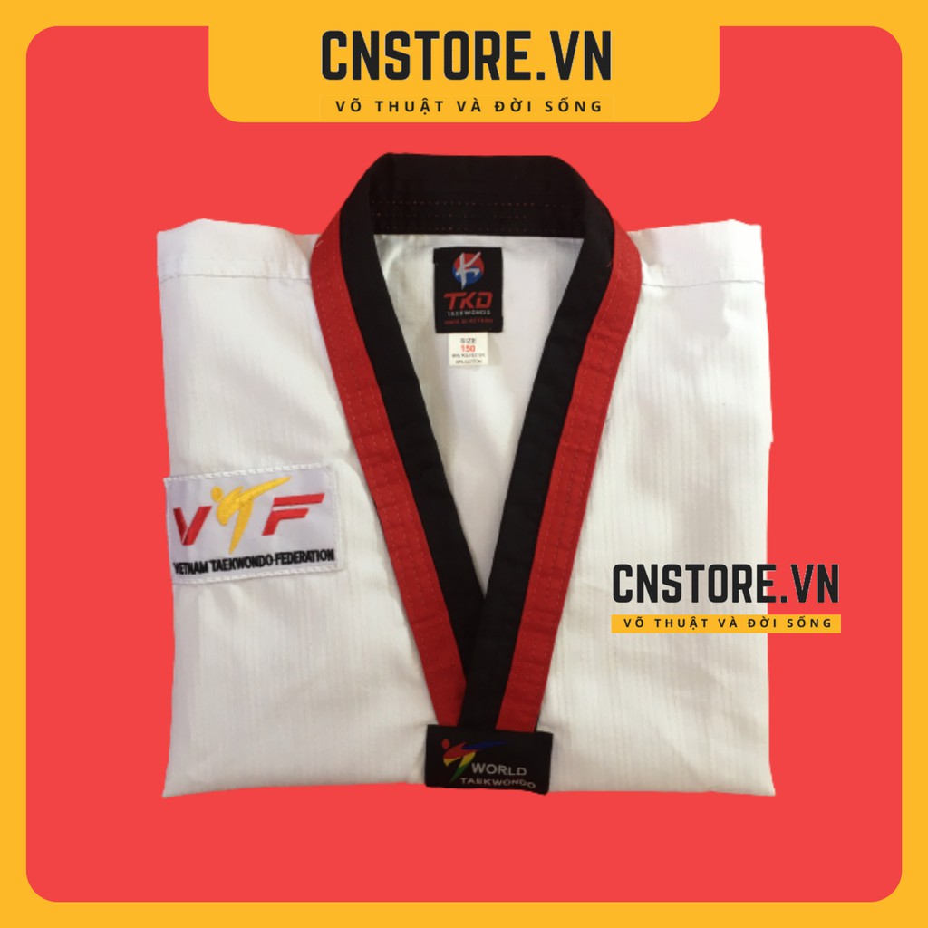 Võ Phục Taekwondo Cổ Đỏ Đen Giá Rẻ