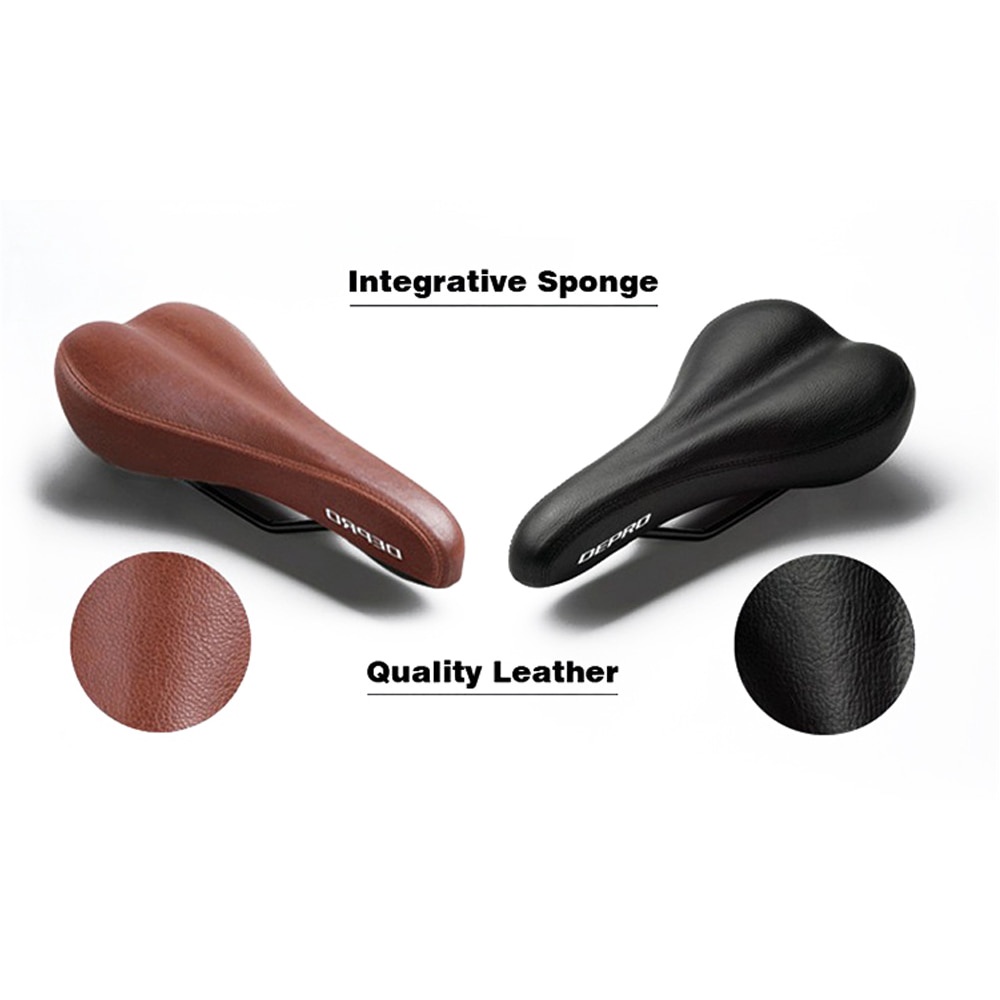 Yên Xe Đạp Thể Thao Bằng Da PU Màu Nâu/Đen Kiểu Vintage