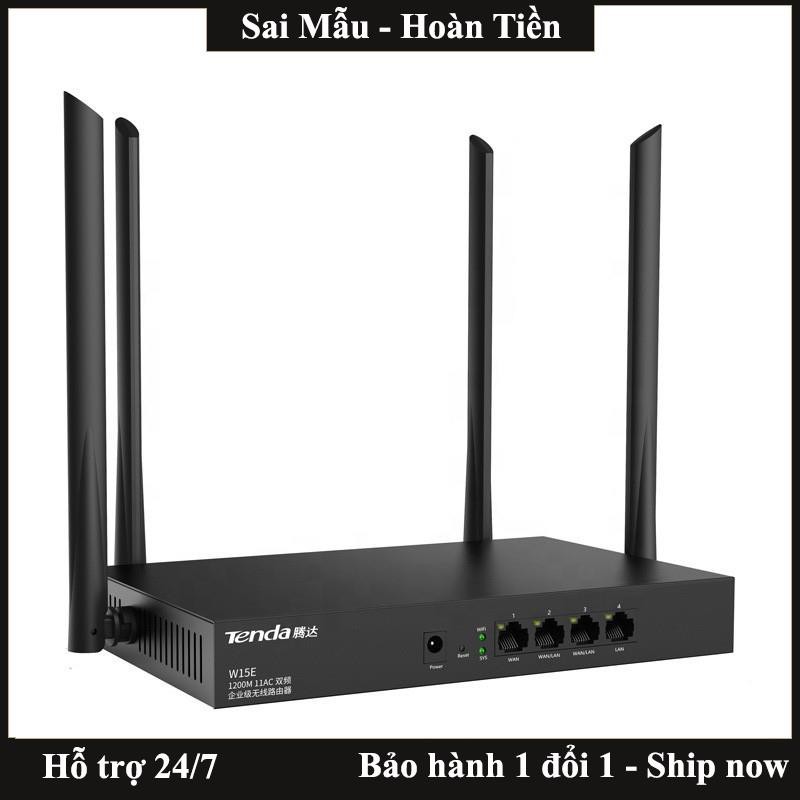 ✔️Bộ phát WIFI Tenda w15e ac1200Mps mạng doanh nghiệp 50 user ⭐vùng phủ sóng 300m2 4 ăn ten phát sóng cực mạnh⭐Freeship