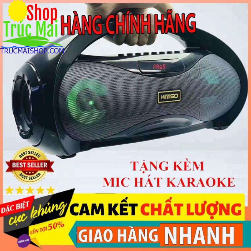 Loa Bluetooth Karaoke Xách Tay KM-S2 Bản Mới +Tặng Mic Hát Có Dây, Âm Bass Cực Hay