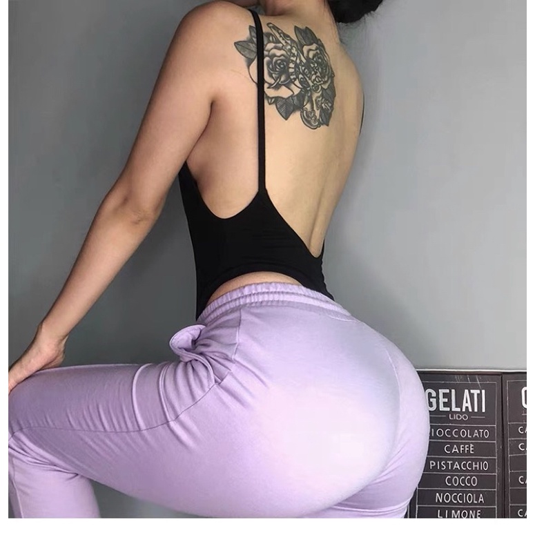 Bodysuit thun hở lưng đơn giản