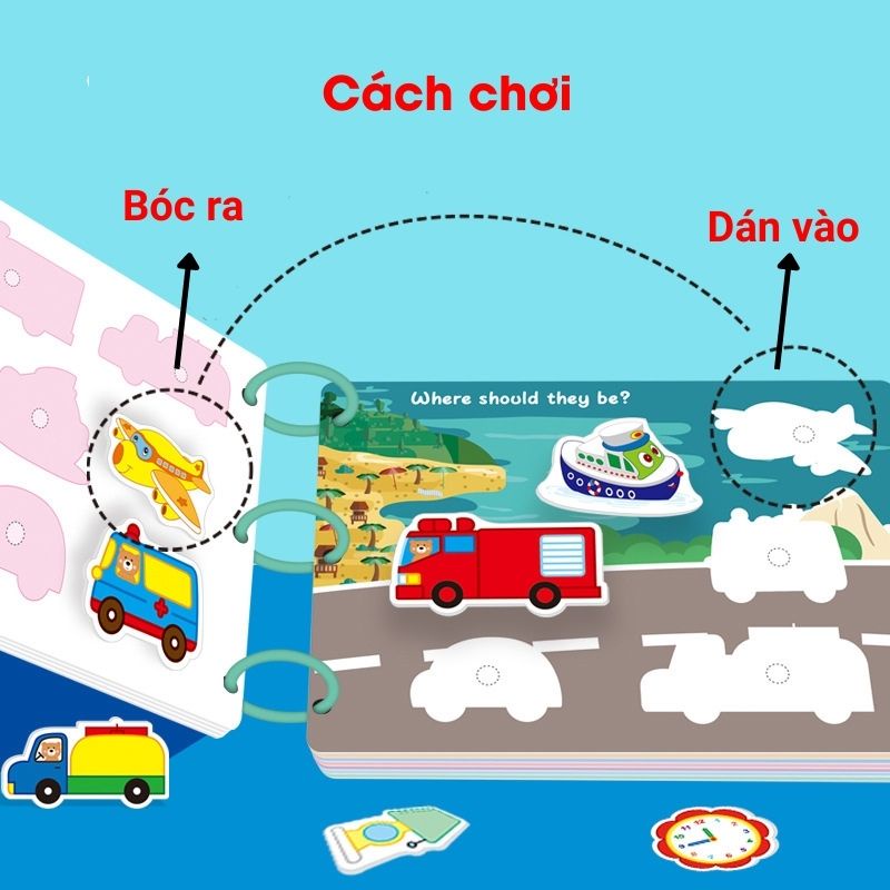 Học liệu bóc dán Montessori 17 chủ đề đồ chơi giúp bé thông minh trí tuệ BBTOYS 97
