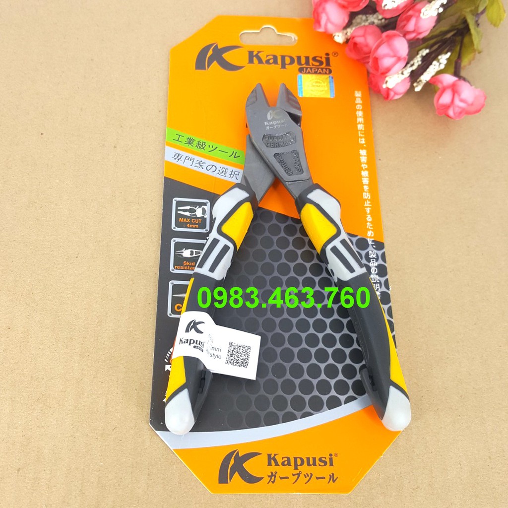 KÌM MỎ CẮT CAO CẤP KAPUSI 7 IN - XÁM CÁN SỌC
