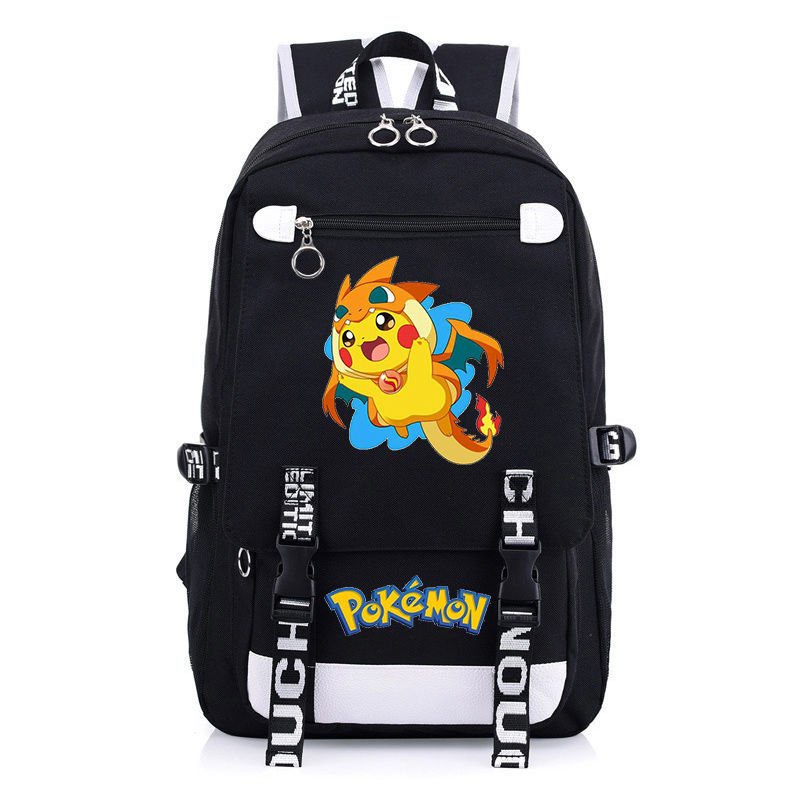 Balo nam nữ in hình POKEMON anime chibi cặp sách đi học thời trang