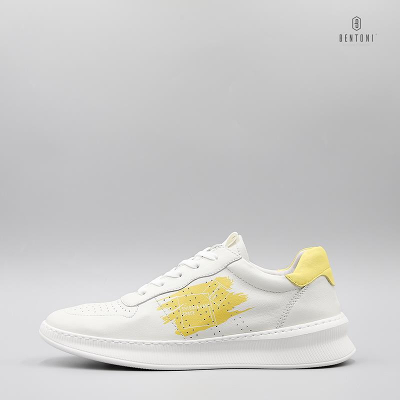 Giày thể thao nam Bentoni - Comfy Sneaker NDT0304TRD2019-6-1 (Trắng) (gót vàng)