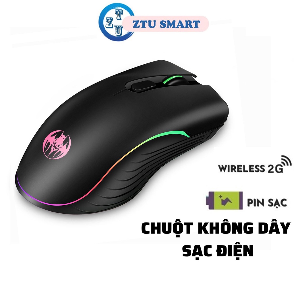 Chuột không dây ZTU Smart GM20 wireless tự sạc pin, chuột gaming chơi game siêu bền DPI4800