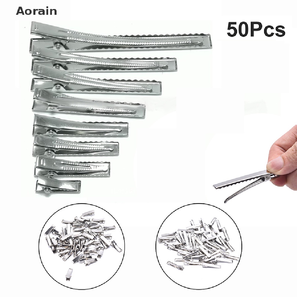 Set 50 Kẹp Cá Sấu Bằng Kim Loại Màu Bạc