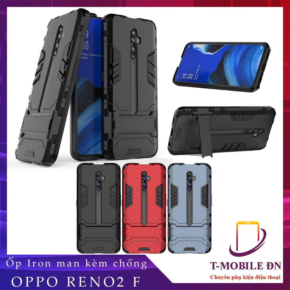 Ốp lưng Oppo Reno2 F Reno3 Reno4 Reno5 Reno 2F 3 4 5 Pro iron man chống sốc kèm chống xem video và bảo vệ camera