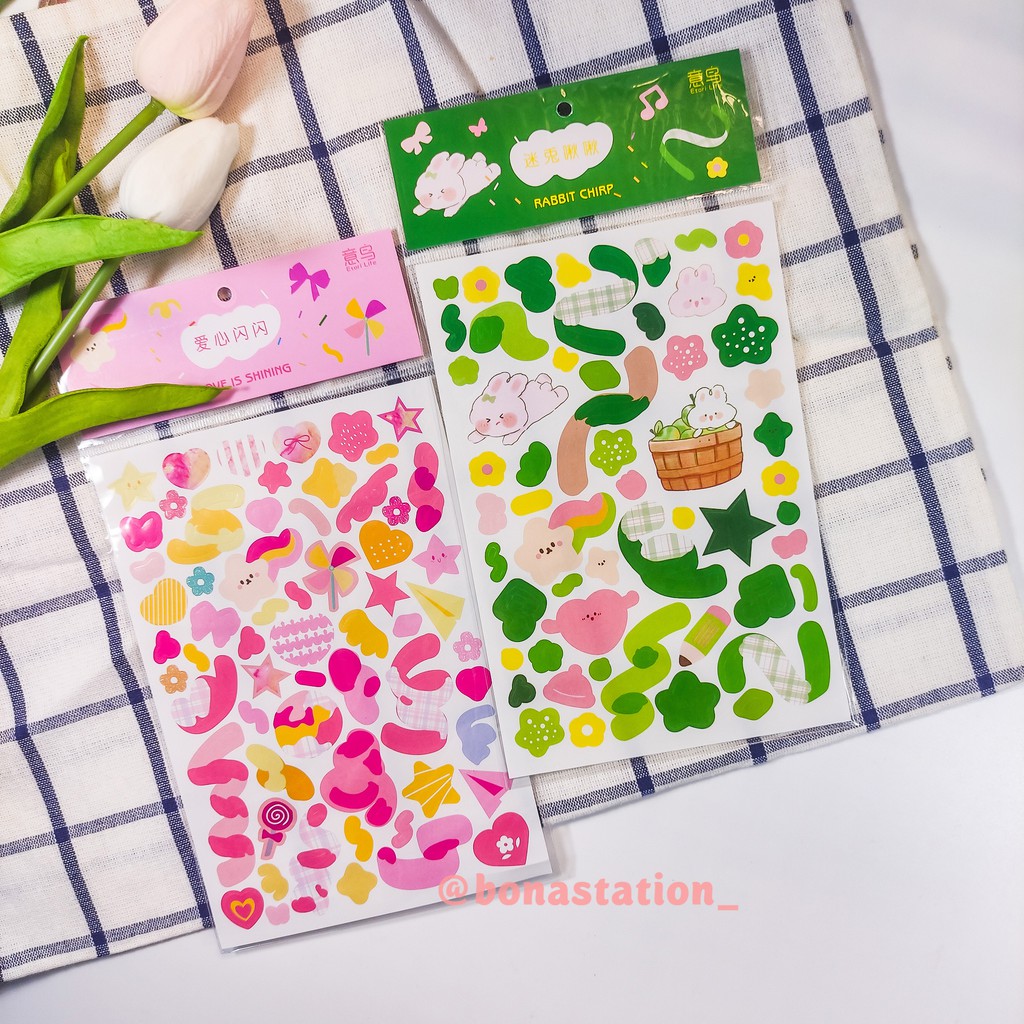 Sticker confetti Tấm hình dán Colorful ribbon trang trí album polcos | BST089