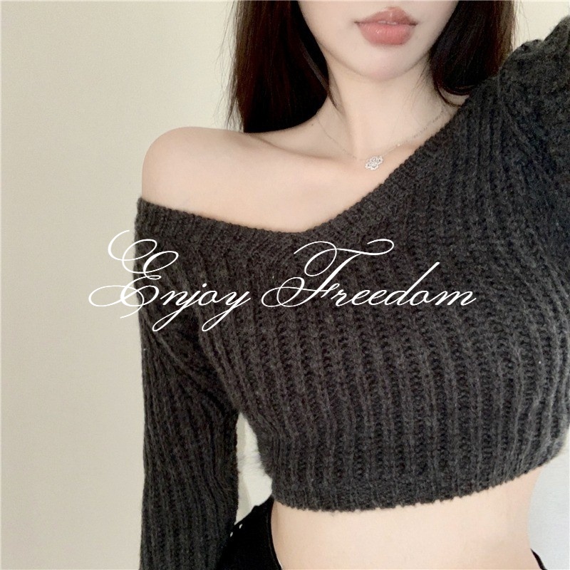 Enjoy Freedom Áo Sweater Dệt Kim Dáng Ôm Thời Trang Cho Nữ