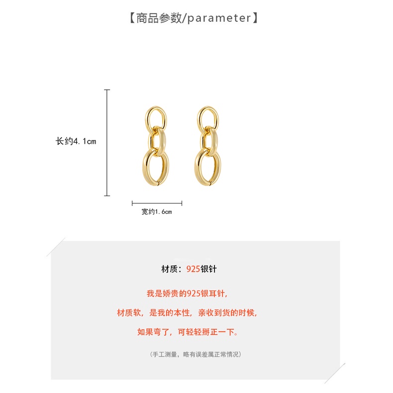 Hoa tai dáng dài thiết kế độc đáo dạng xích