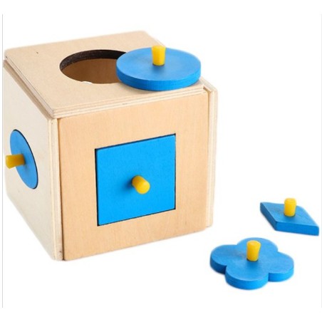 Giáo Cụ Montessori - Bộ Núm Trụ Hình Khối - Set 10 khuôn 10 hình