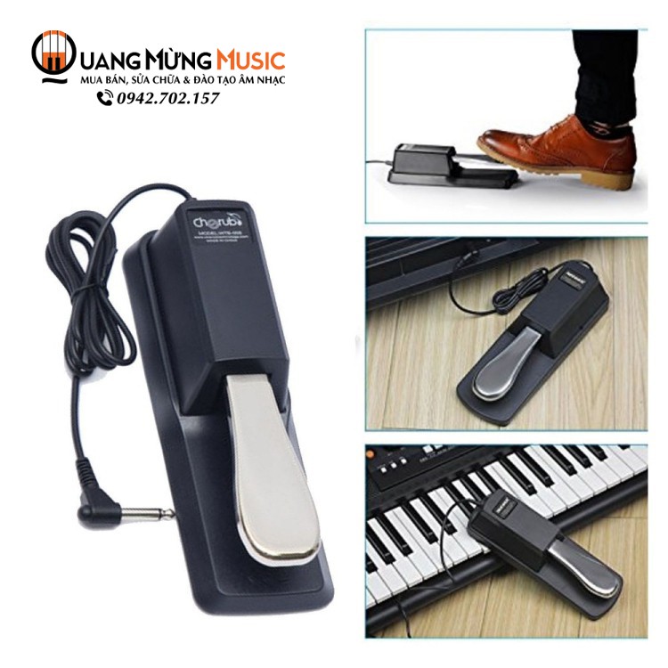 Pedal đa năng Cherub WTB-005 cho Đàn Organ, Piano, Trống Điện Tử - Bàn đạp tạo tiếng vang Sustain Keyboard (Chính Hãng)