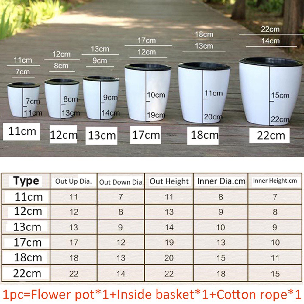 Epoch Chậu Nhựa Trồng Cây Tự Tưới Nước Hình Tròn Để Bàn Trang Trí Nhà Cửa / Văn Phòng