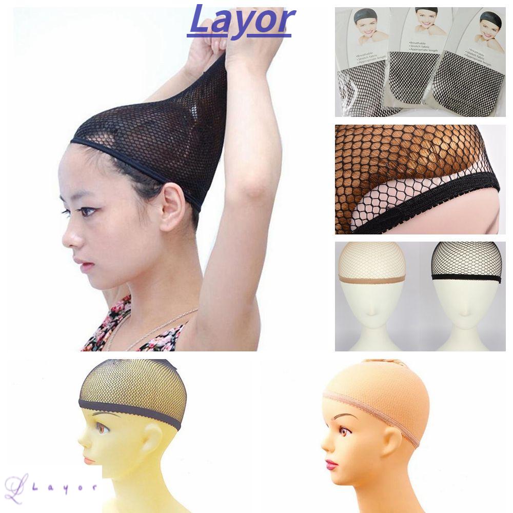 💜Layor💜 Mũ lưới Nylon đội tóc giả màu đen/nude cho nam nữ