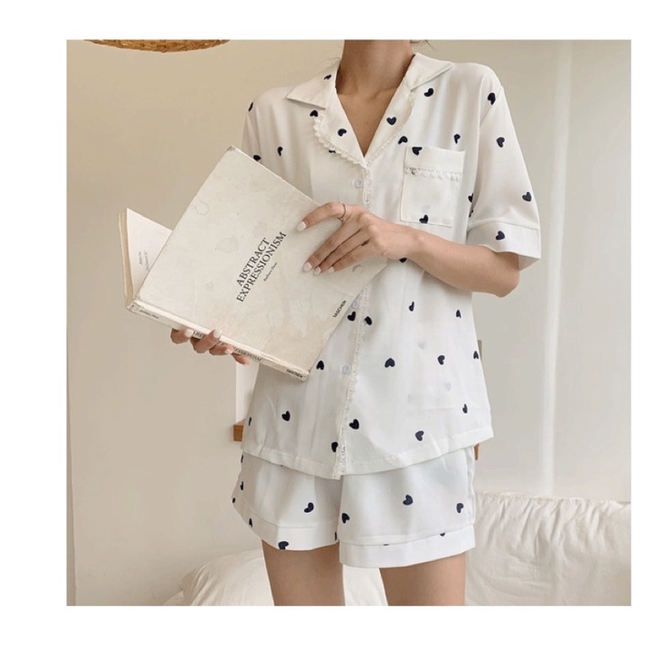 Pyjama Tim New Nữ 🦋 Bộ Ngủ mặc nhà hình trái tim 🦋