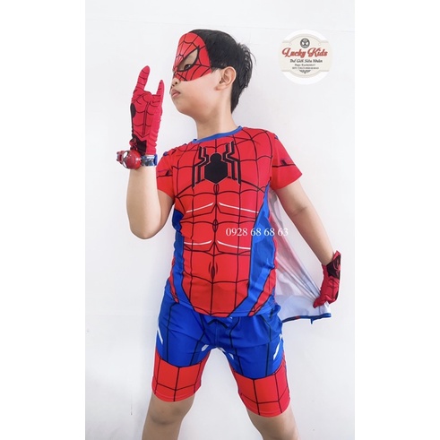 MẪU MỚI 2023 /BỘ QUẦN ÁO SIÊU NHÂN NHỆN CƠ BẮP KÈM CHOÀNG MẶT NẠ SAMKIDS