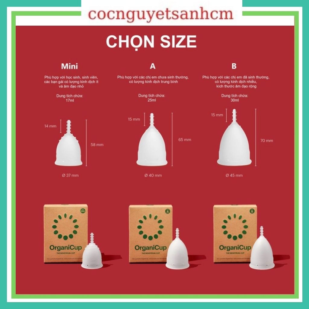 Cốc nguyệt san OrganiCup ✅QUÀ TẶNG ✅FREESHIP ✅- 100% silicone cấp Y tế - Chứng nhận FDA, Allergy - Nhập khẩu Đan Mạch
