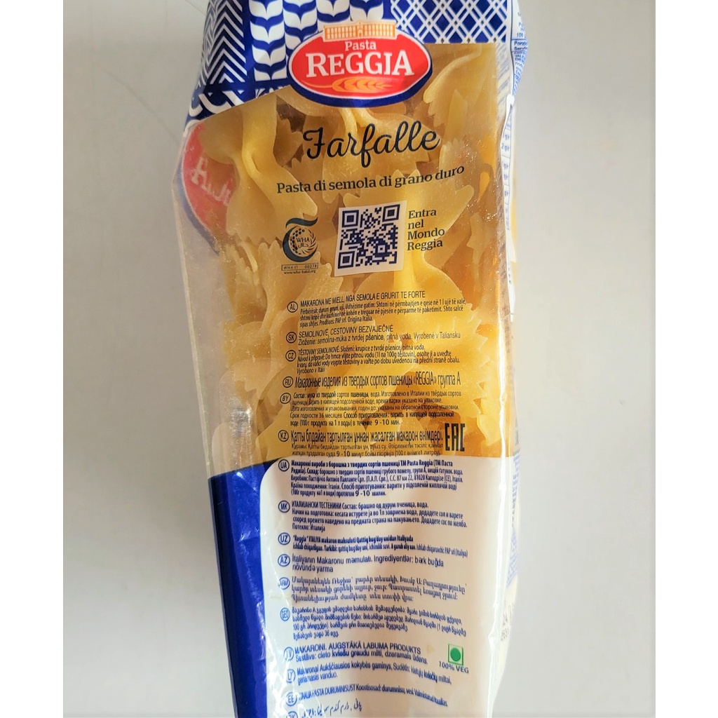 [Gói 500g – SỐ 83] NUI Ý HÌNH NƠ [Italia] REGGIA No 83 Farfalle Pasta (halal) (tgc)