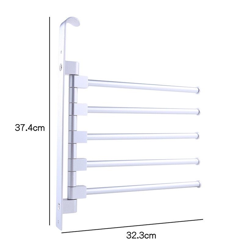 Giá Treo Khăn Tắm Bằng Nhôm Nhiều Thanh Treo Tiết Kiệm Không Gian