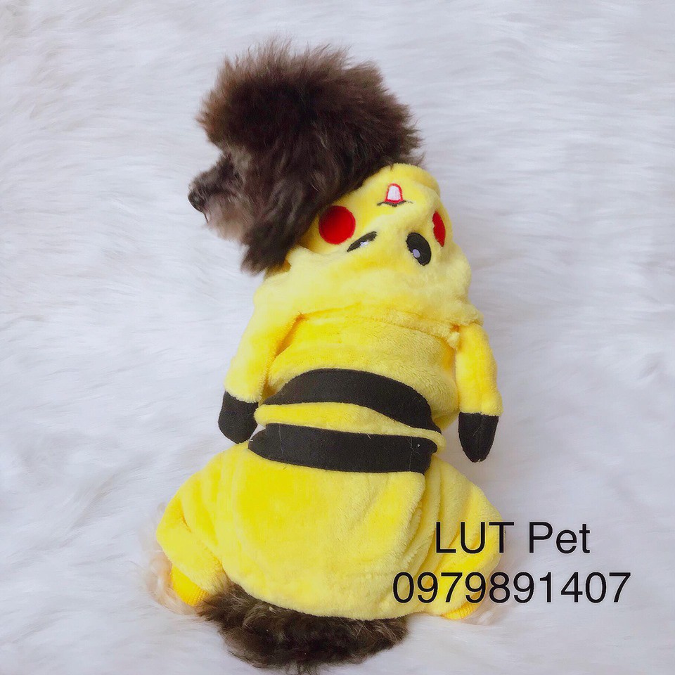 Quần áo cho chó mèo mùa đông Pikachu cute Full size