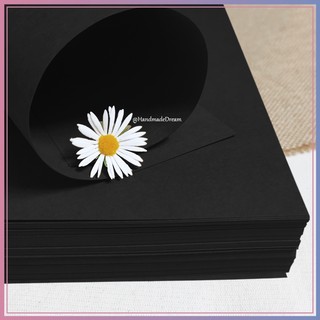 Giấy Bìa, Giấy Mỹ Thuật Màu Đen A4 - Dày 250gsm - Làm Thiệp - Giấy Vẽ - Scrapbook