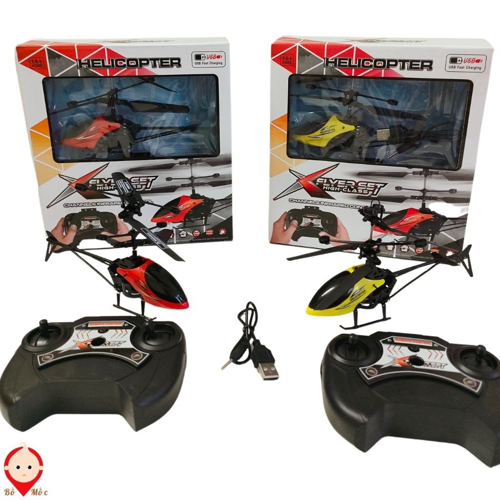 Đồ Chơi Máy Bay Điều Khiển Từ Xa Helicopter Tặng Kèm Dây Sạc Cho Bé Vui Chơi Giải Trí Phát Triển Trí Tuệ - Shop Bố Mốc