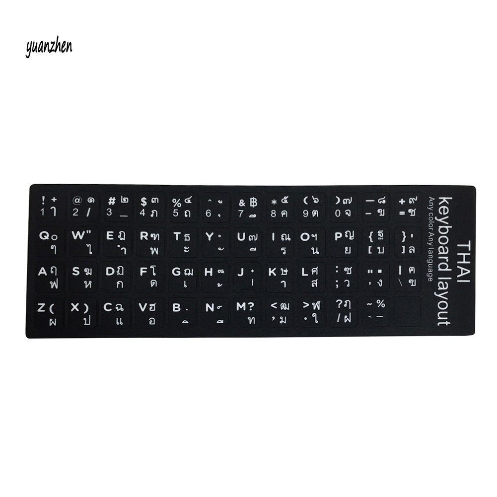 Miếng dán bàn phím máy tính laptop hình chữ tiếng Anh/ Nga/ Thái tùy chọn đa dạng