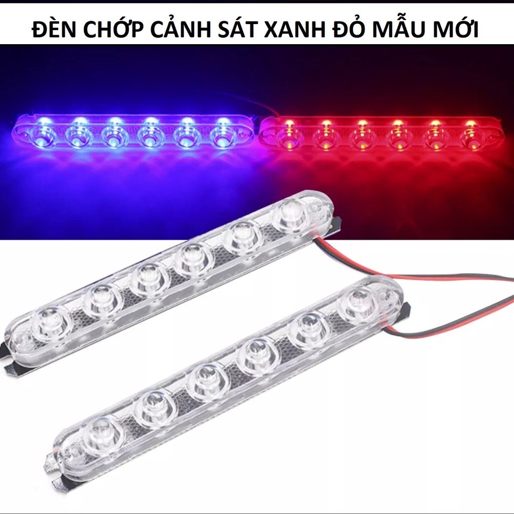 Đèn chớp trang trí xe máy ô tô xanh đỏ polie 12 led mẫu mới có chống nước lắp các xe, đèn trang trí xe máy