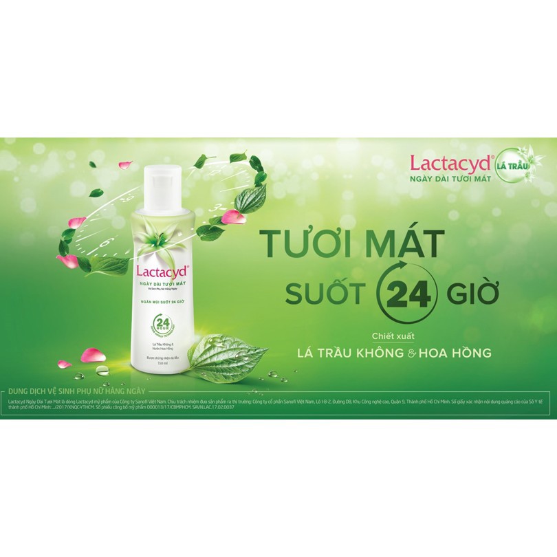 Dung Dịch Vệ Sinh Lactacyd 150ml Lá Trầu Không& Nước Hoa Hồng