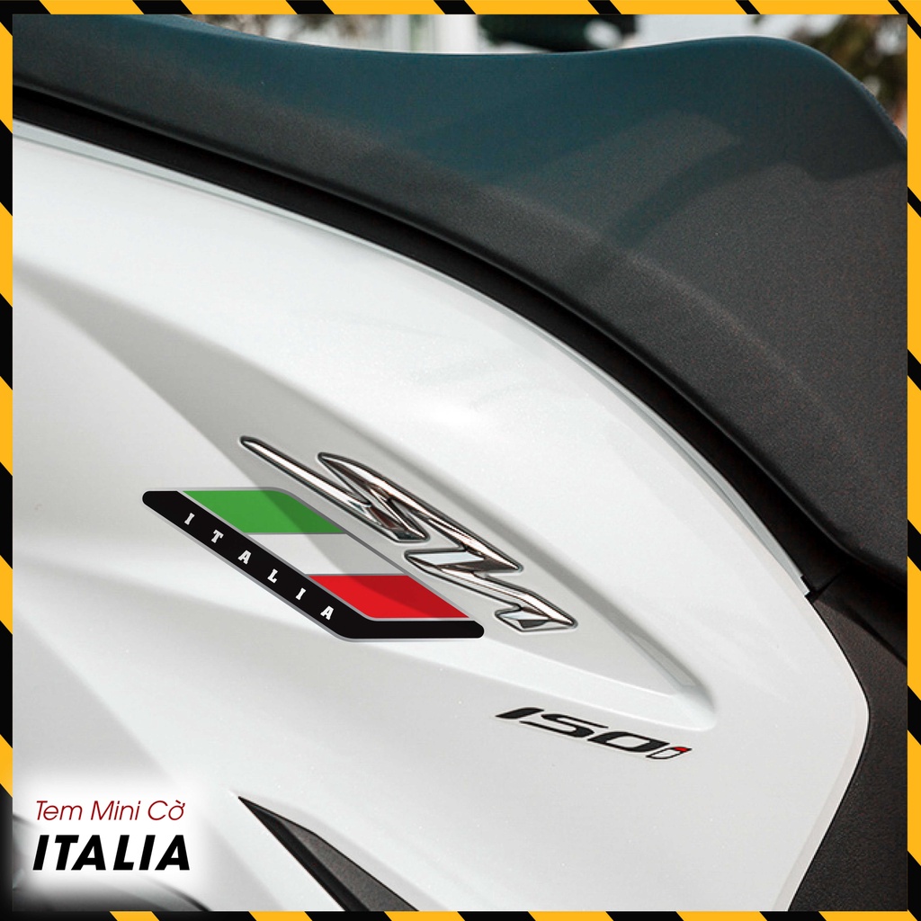 Tem Dán Logo Italia Dành Cho Xe Máy, Xe Điện, Nón Bảo Hiểm |MN04ITALIA| Sticker Cờ Ý Chống Nước, Bền Màu, Dễ Sử Dụng