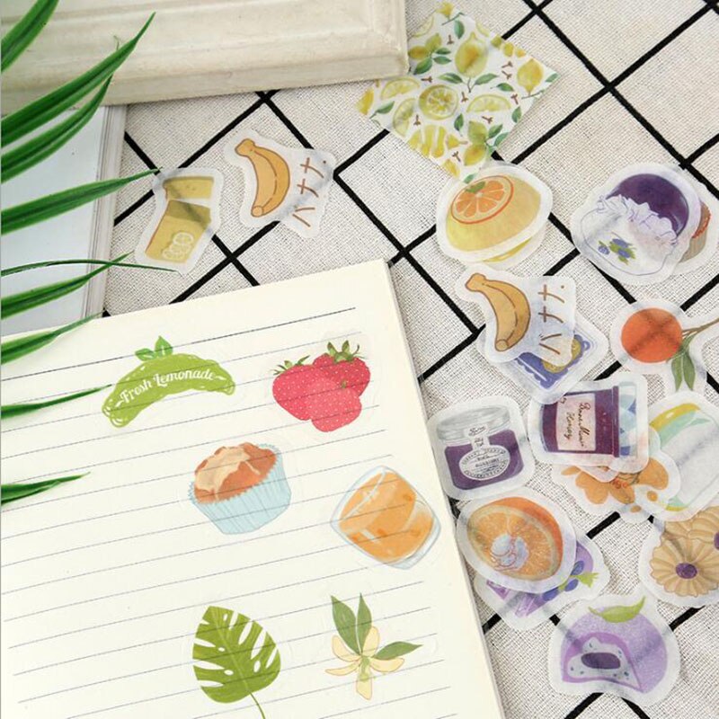 Set 50 Miếng Dán Hình Trái Cây Xinh Xắn Dùng Để Trang Trí