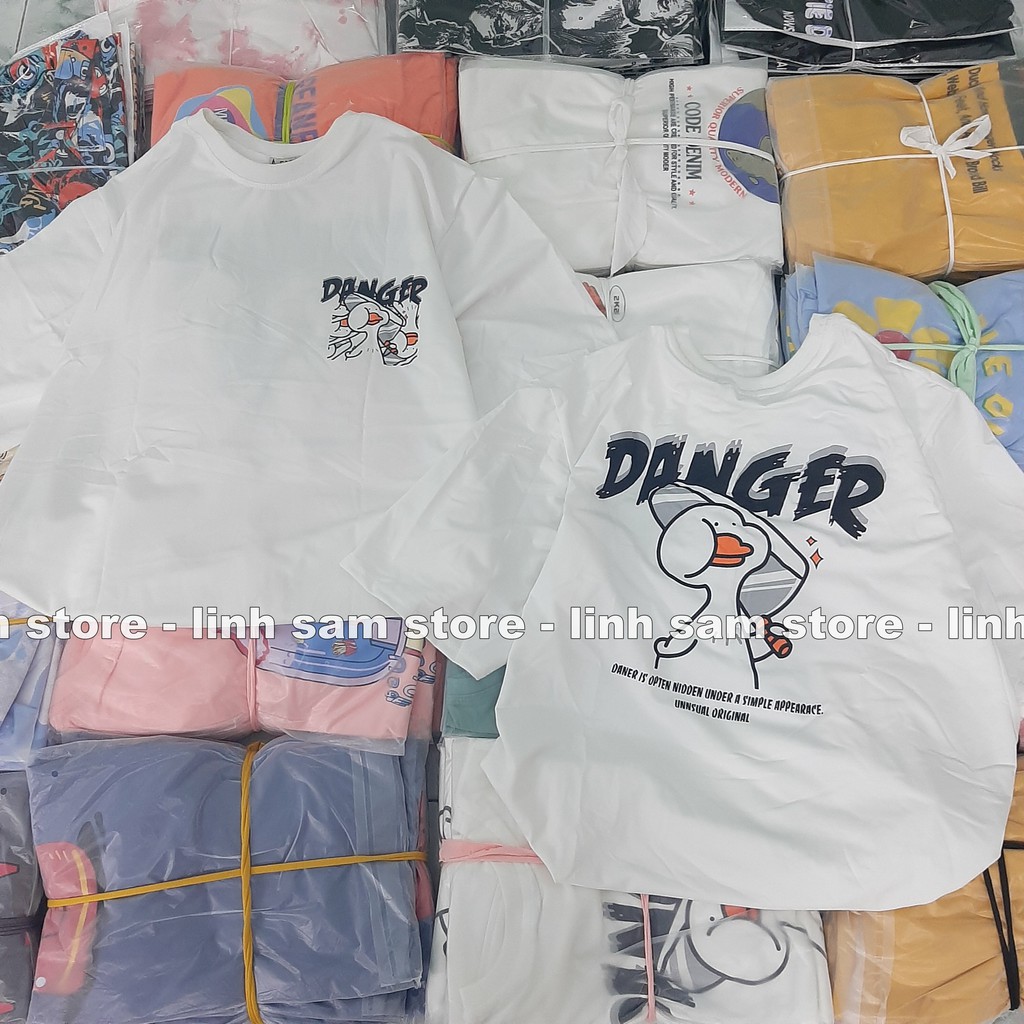 Áo thun tay lỡ nam nữ SAM CLO phông form rộng dáng Unisex, mặc lớp, nhóm, cặp in HÌNH VỊT DANGER | BigBuy360 - bigbuy360.vn