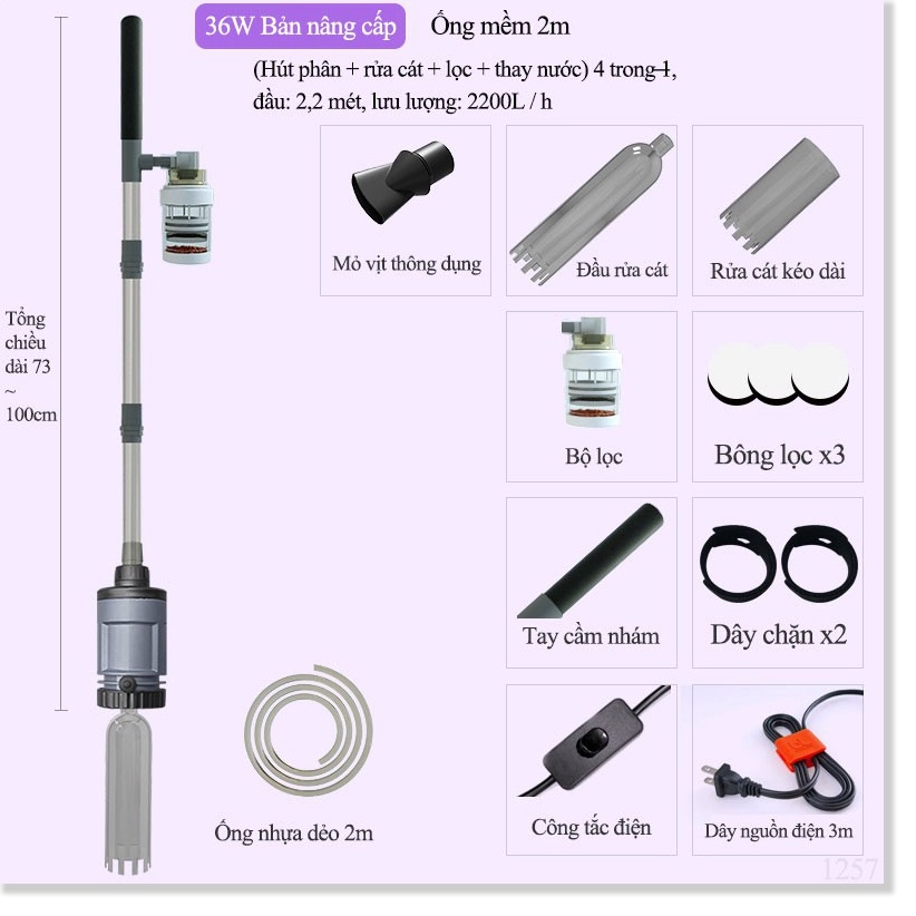Hàng hot - 【4 IN 1】Máy thay nước rửa cát bằng điện【Hút phân, rửa cát, bơm nước, thêm nước, một máy đa năng】